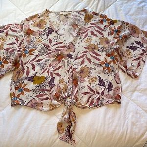 LOVE STITCH Floral Blouse Pink Boho